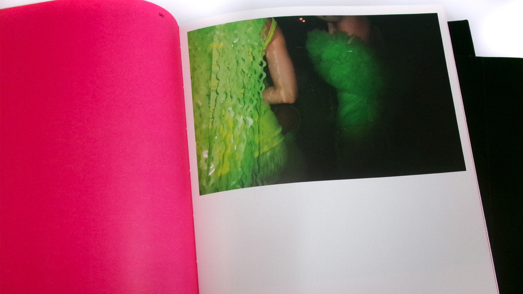 Book spread with photograph
